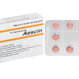 Aescin 40mg hộp 30 viên